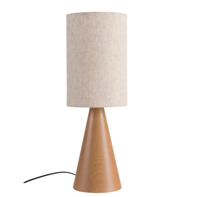 Abajur Madelustre Esbelto Madeira e Cúpula Linho Cru 1L E27 Ø200x580mm 3341