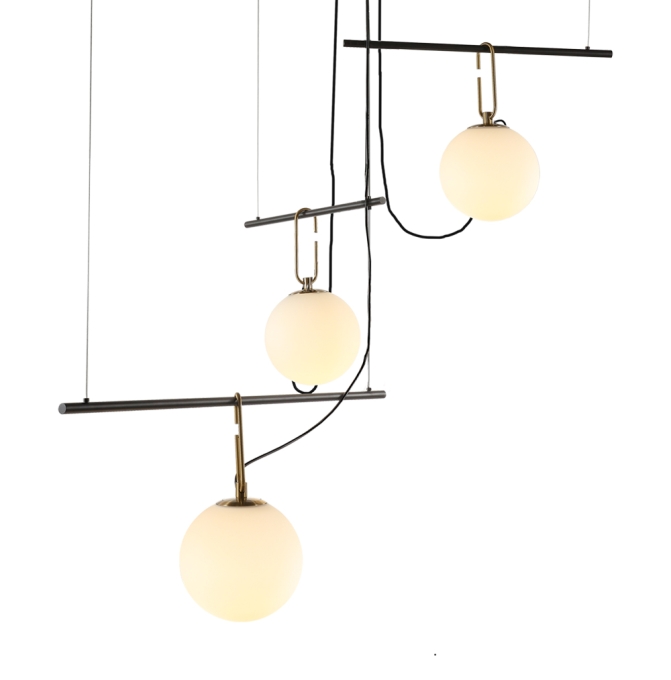 Pendente +Luz Berlock Metal e Vidro Bronze e Preto 3L E27 936x383mm PE-112/3.90BROPT