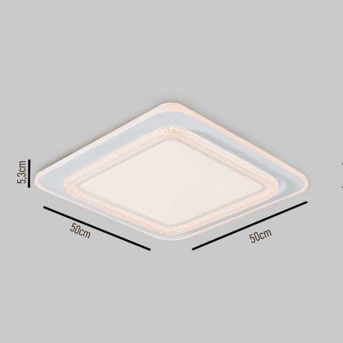 Plafon Skylight Queenstown Branco e Acrílico 36 watts 3000K Bivolt 500x500x65mm SKY-4081