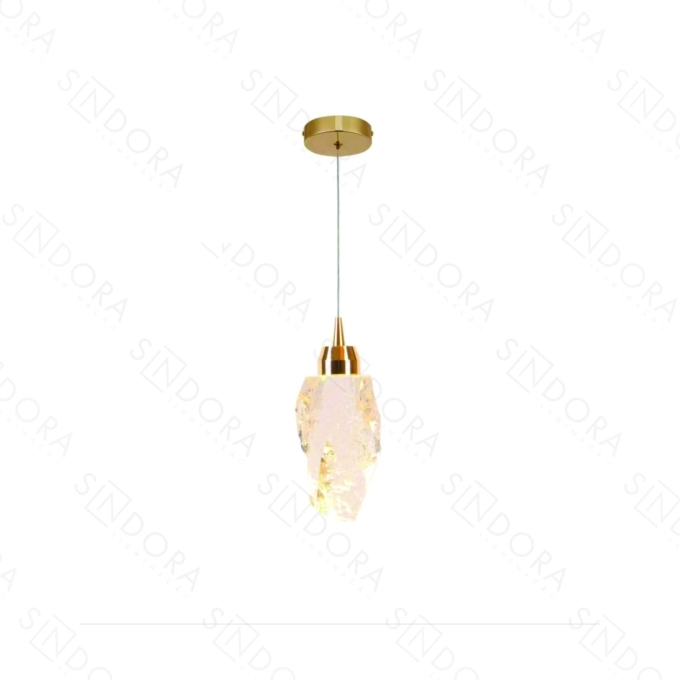 Pendente Sindora Metal Dourado Cristal 5 watts 3000K Ø90x200mm DCD02217