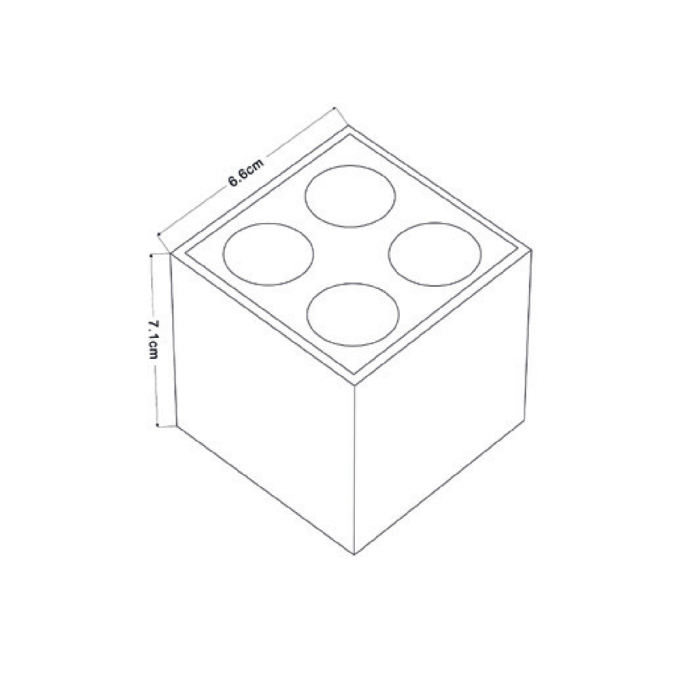  Spot Sobrepor Nordecor Downlight Powerus 4 Focos 8 watts 4000K Branco IRC90 35° Bivolt 71x71x66mm 6808