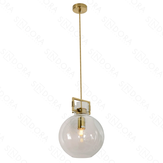 Pendente Sindora 1L E27 Bronze e Vidro Transparente Ø250x330mm DCD02957
