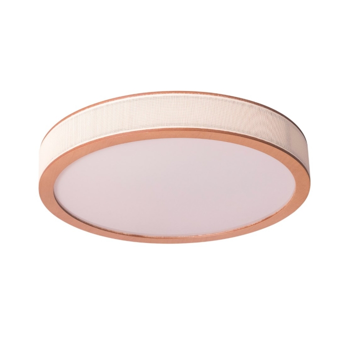 Plafon Madelustre Apollo Madeira Castanho e Palha Sintética 62 watts 3000K Ø650x100mm 3347