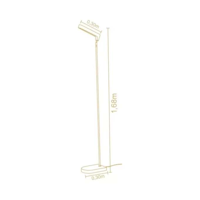 Luminária de Piso Madelustre Tucano Metal Champagne e Madeira Natural 4,2 watts 3000K 1680x360mm 3392NA