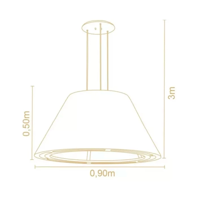 Pendente Madelustre Catedral Rio Madeira Natural e Tecido Robust 1L E27 Ø900mm 3416NA/92

