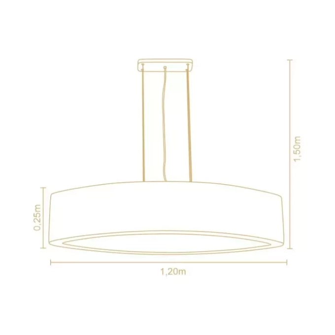 Pendente Madelustre Curitiba Madeira Natural e Tecido Robust 62 watts 3000K 1200x250mm 3418NA/92
