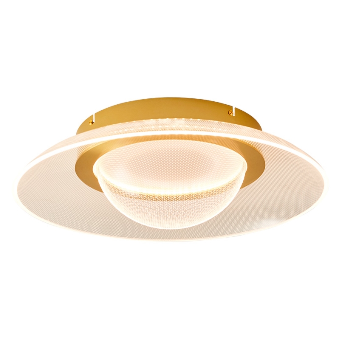 Plafon Nordecor Arki 30 watts 2700K Dourado Fosco Ø450x130mm 2962