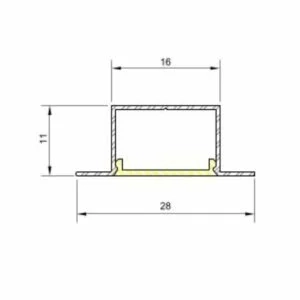 Sistema Linear Usina Embutir Wood (Somente Perfil) 28x11x2000mm 30685/2000