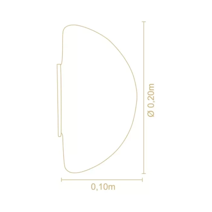 Arandela Madelustre Cogumelo Vidro Leitoso Brilho 1L G9 Ø200x100mm 3233