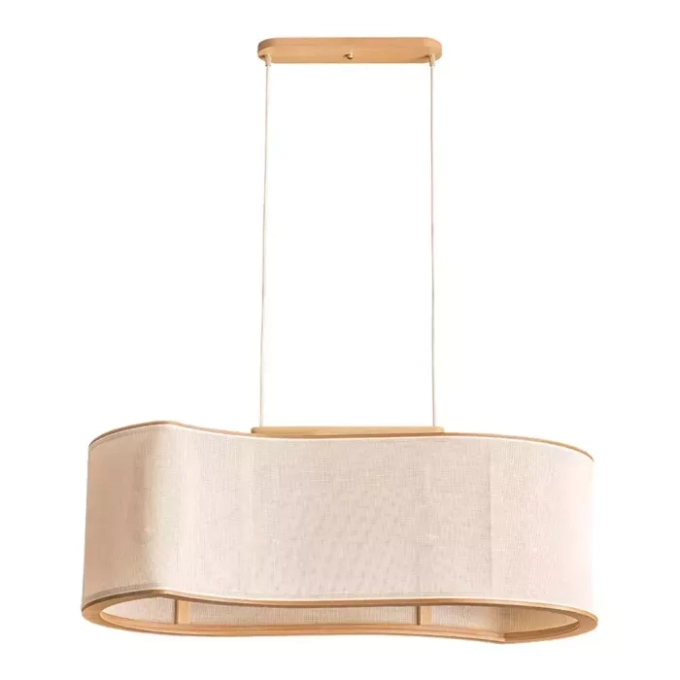 Pendente Madelustre Orgânico Tecido Boucle 4L E27 1000x320mm 3413NA