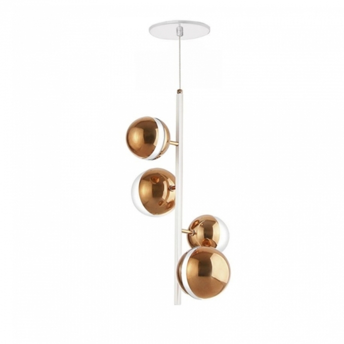 Pendente Old Artisan Vertical Esfera Metal/Vidro 4L G9 500mm Globo Ø120mm e Ø100mm PD-5418/4 