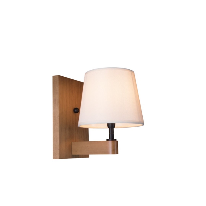 Arandela Madelustre Yasmin Madeira e Cúpula Algodão 1L E14 Ø230x290mm 3056