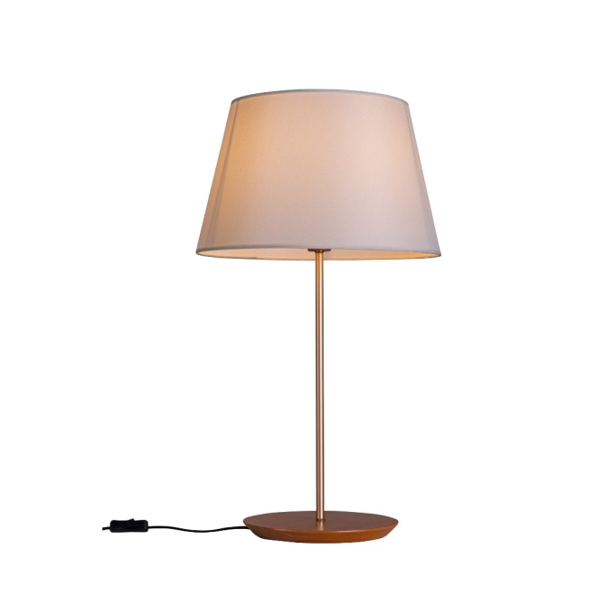 Abajur Madelustre Slim Metal Dourado e Cúpula de Tecido 1L E27 Ø300x520mm 3040