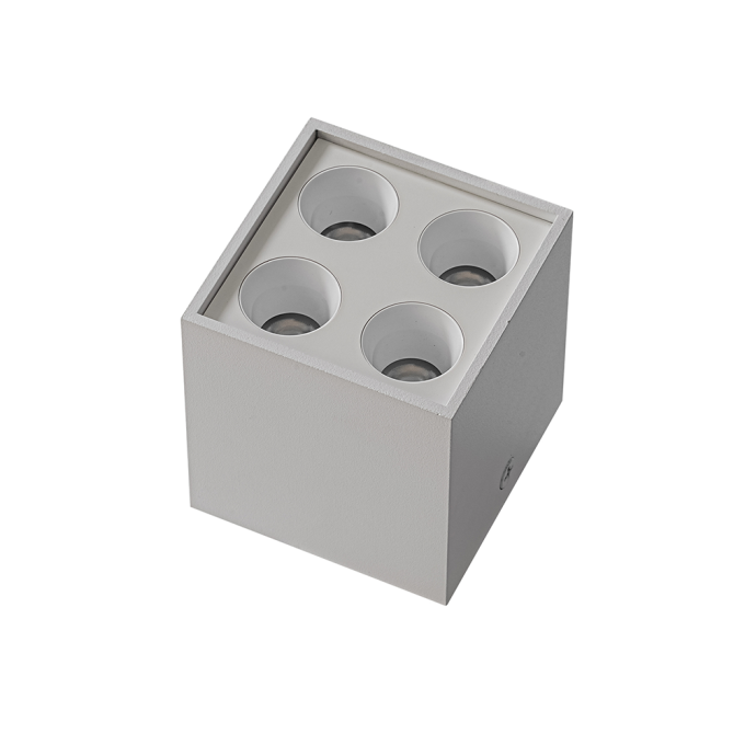  Spot Sobrepor Nordecor Downlight Powerus 4 Focos 8 watts 4000K Branco IRC90 35° Bivolt 71x71x66mm 6808