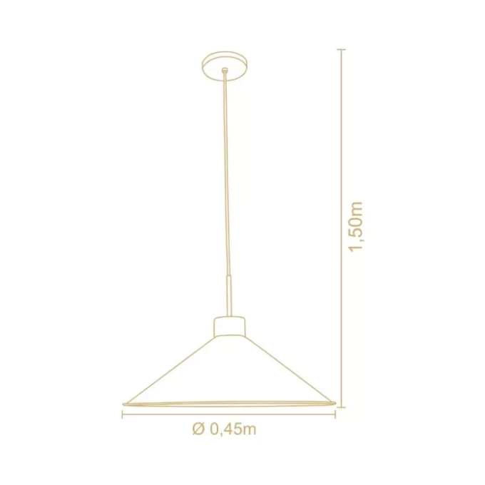 Pendente Madelustre Cônico Celeiro Madeira Castanho e Metal Preto 1L E27 Ø450mm 3325