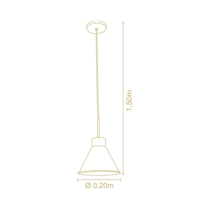 Pendente Madelustre Cônico Celeiro Madeira Castanho e Metal Preto 1L E27 Ø200mm 3323