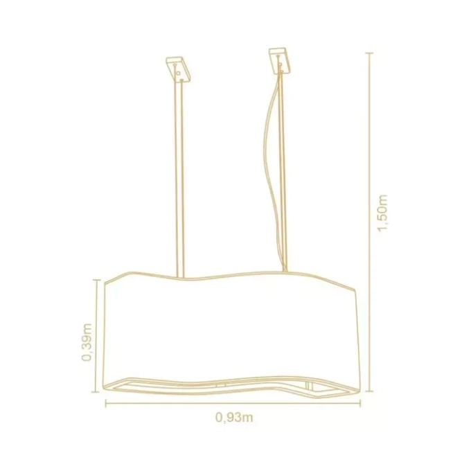 Pendente Madelustre Copan Madeira Natural e Tecido Boucle 4L E27 930x390mm 3419NA/88