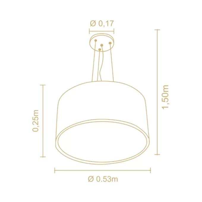 Pendente Madelustre Navi c/ Cabo de Aço 4L E27 Ø530mm 2634