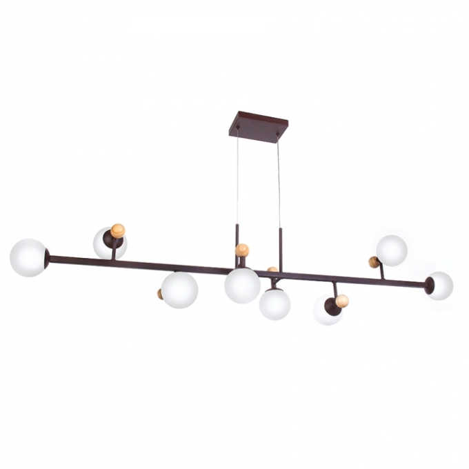 Pendente Old Artisan Jabuticaba com Esferas de Madeira 8L G9 1400mm PD-5507 