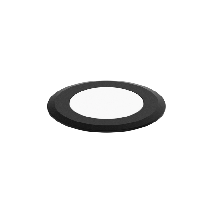 Balizador Interlight Coin Preto Redondo 0,3 watts 2700K IP65 Bivolt Ø50x23mm 3971