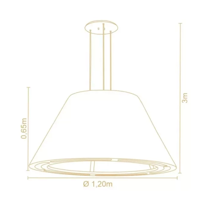 Pendente Madelustre Catedral Rio Madeira Natural e Tecido Robust 1L E27 Ø1200mm 3417NA/92