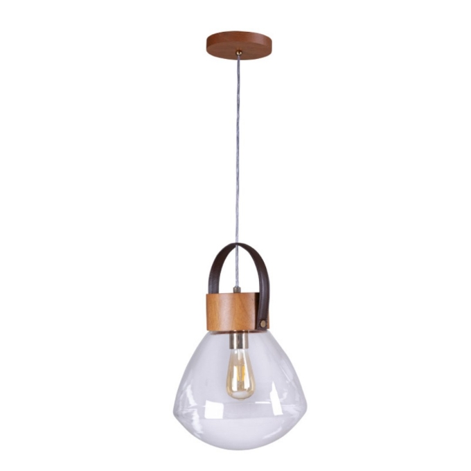 Pendente Madelustre Lampadari Médio Madeira Castanho 1L E27 Ø290mm 2835CT/94