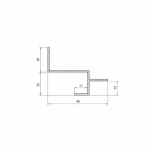 Sistema Usina Linear Tabb Sem Difusor (Somente Perfil) 40x46x2000mm 30815/2000