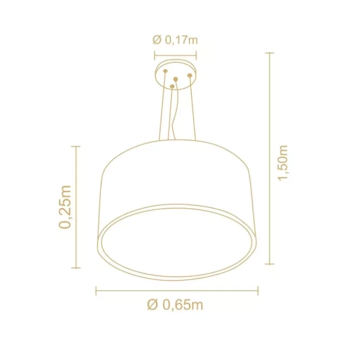 Pendente Madelustre Navi c/ Cabo de Aço 5L E27 Ø650mm 3095