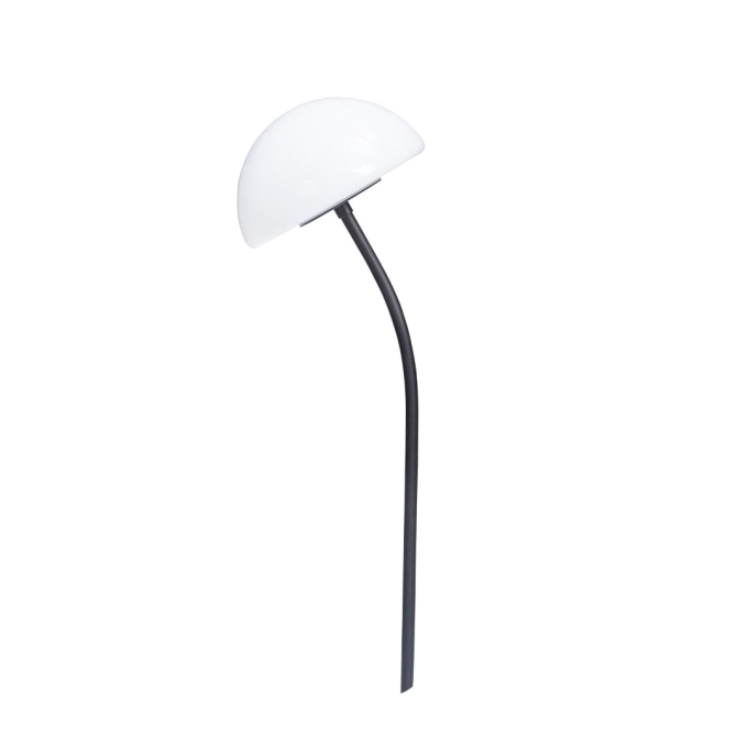 Espeto Madelustre Fiore Cogumelo Metal Preto e Vidro Leitoso Ø200mm 3226PT