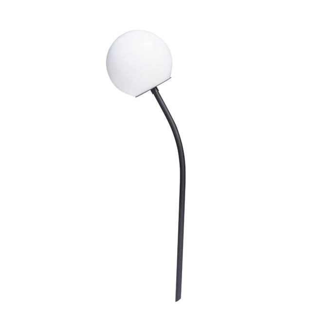 Espeto Madelustre Fiore Esphera Metal Preto e Vidro Leitoso Ø150mm 3228PT 