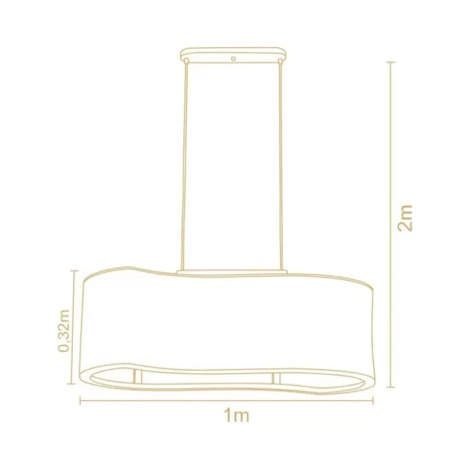 Pendente Madelustre Orgânico Madeira e Palha Sintética 4L E27 1000x320mm 3413NA/87