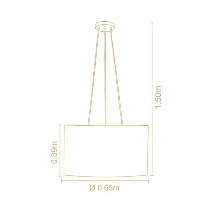 Pendente Madelustre Apollo Boucle Madeira Natural 3L E27 Ø650x390mm 3423/88