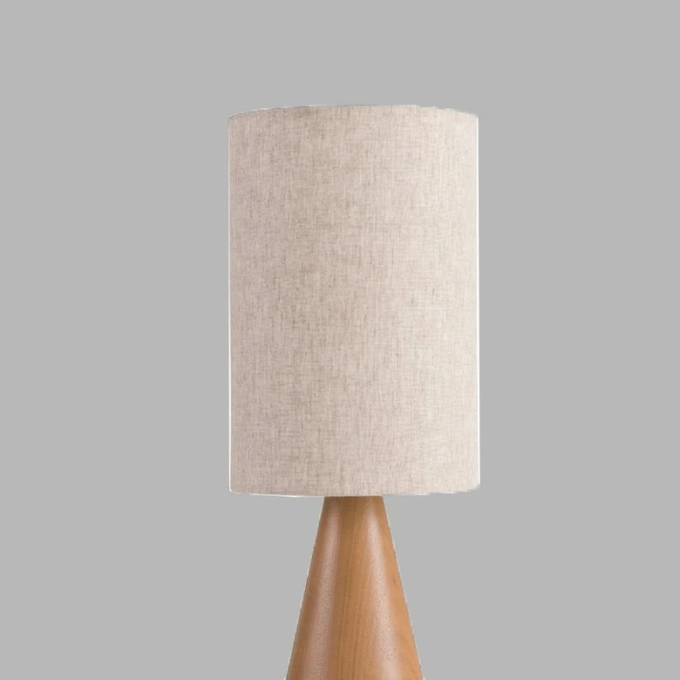 Abajur Madelustre Esbelto Madeira e Cúpula Linho Cru 1L E27 Ø200x580mm 3341