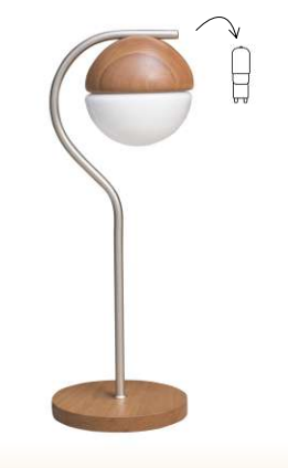Abajur Madelustre Sintonia Madeira e Vidro Leitoso Brilho 1L G9 540mm 3220
