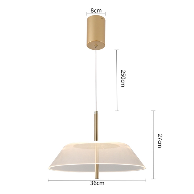 Pendente Nordecor Blatt 7 watts 2700K Ouro Brilho Ø360x270mm 2965