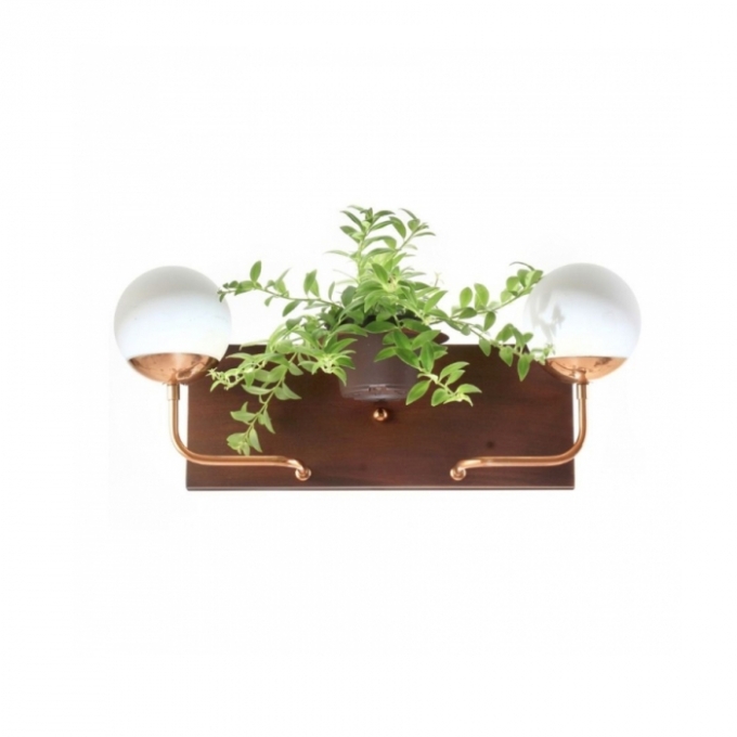 Arandela Old Artisan com Suporte para Planta 2L G9 530x160x230mm Globo Ø120mm AR-5430 
