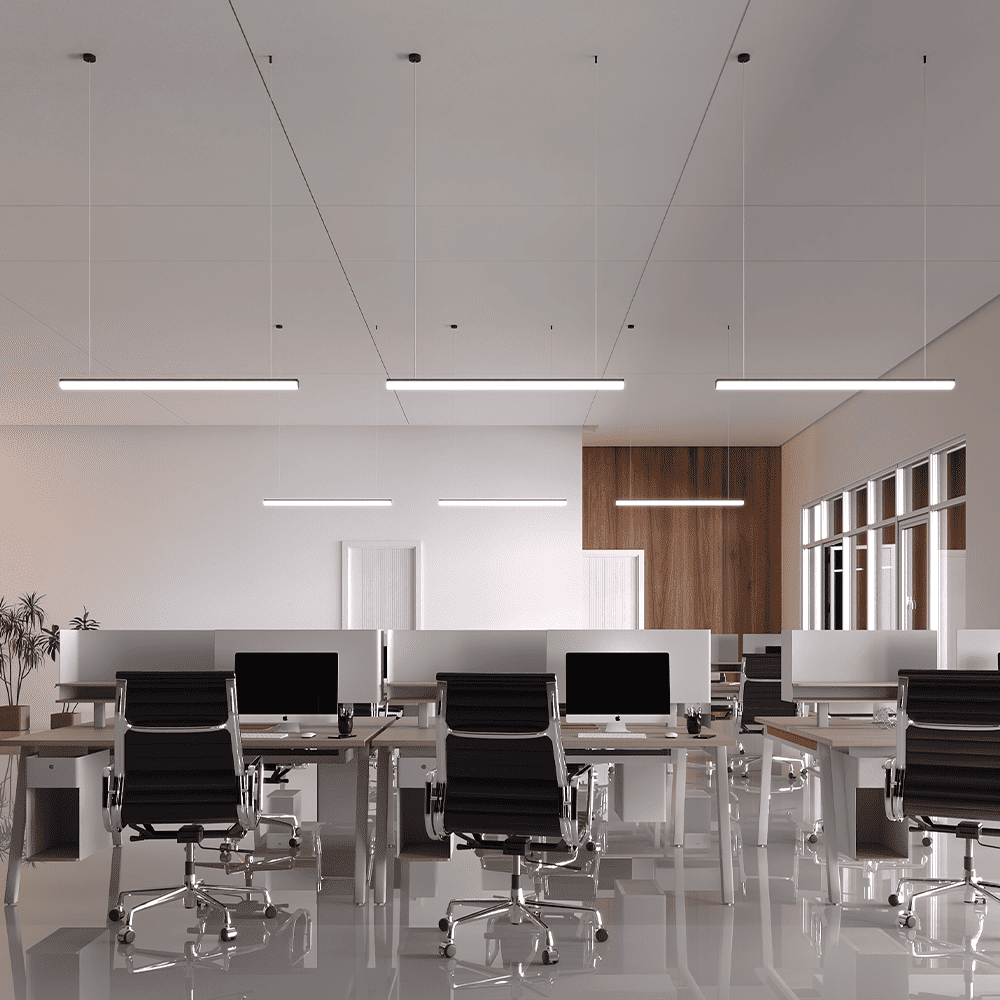 Luminária Led Nordecor Huli 36 watts 4000K Preto Bivolt 1200x60x45mm 4287