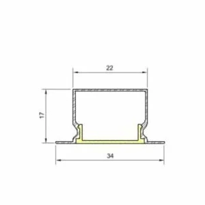 Sistema Linear Embutir Usina Garbo (Somente Perfil) 34x17x2500mm 30030/2500