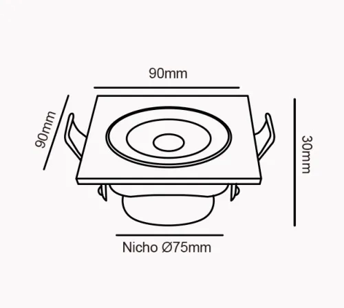 Spot de Embutir Opus 5 watts 3000K 38° IP20 Branco Bivolt 90x90mm OPS 87524