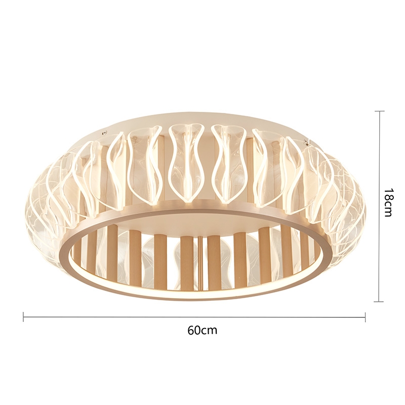Plafon Nordecor Wavy 52 watts 2700K Ouro Champagne Ø600x180mm 2948
