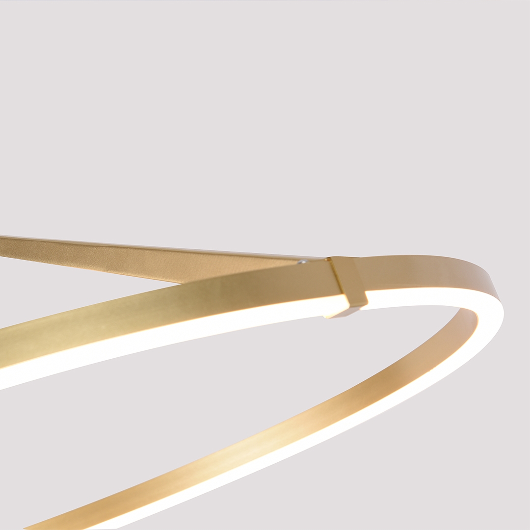 Pendente Nordecor Zier 28 Watts 3000K Dourado Fosco Ø600mm 2867