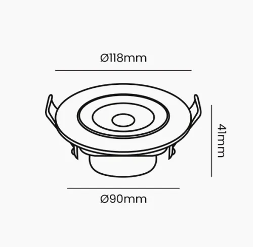 Spot de Embutir Opus Redondo 9 watts 3000K 38° IP20 Branco Bivolt Ø108mm OPS 87630