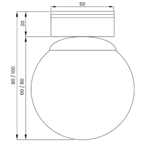 Plafon Usina Glob 1L G9 Canopla Padrão Ø110x20mm Globo de Ø80mm 18000/81