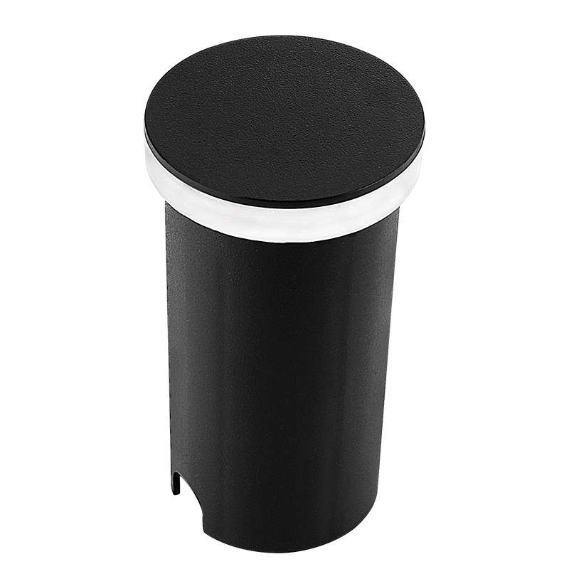Embutido de Solo Nordecor Siva Redondo 1 watts IP67 3000K Preto Bivolt Ø50x85mm 6580