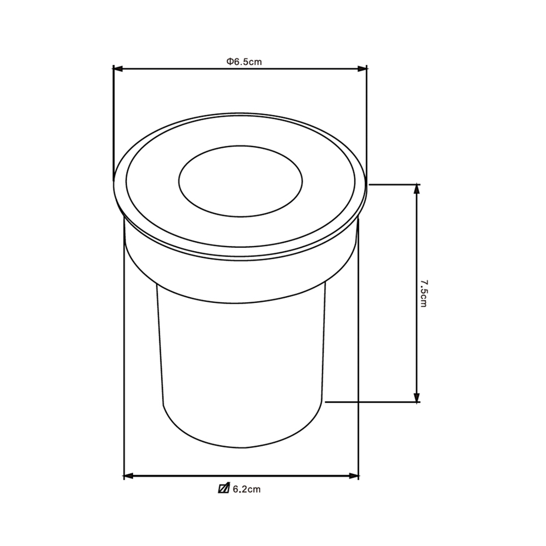 Embutido de Solo Nordecor Senf 5 watts 24° 2700K IP67 Preto Bivolt IRC90 Ø65x75mm 6848