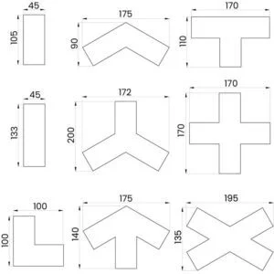 Arandela Conexão Conecta Dupla I Usina 2L T8 135X45X45mm 16525/2