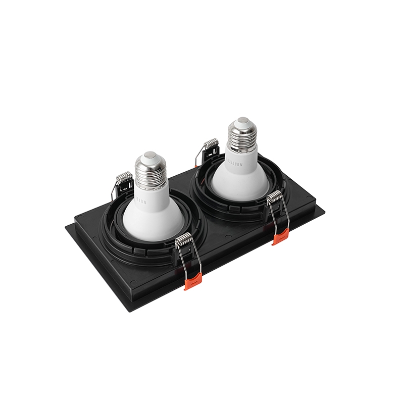 Spot Embutir Nordecor Loyo 2L Dicroica MR16 Preto 218x120x15mm 6823