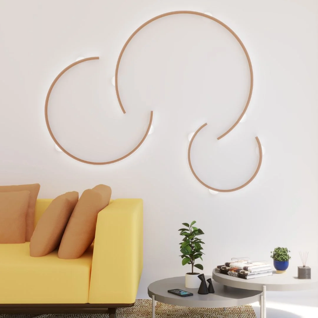 Plafon Arandela Usina Volta Meia Lua Interna (Fita de Led Não Inclusa) Ø750X23mm 16657/75