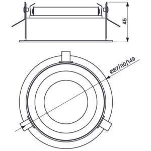 Spot de Embutir Usina Occhio 1L MR16 Ø93X45mm 16635/1