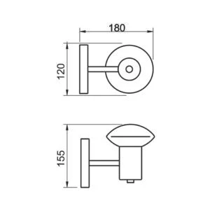 Arandela Usina Sakai 1L G9 120X155X180mm 16729/1